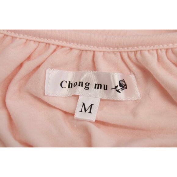 Chung Nu Pink Nightgown Womens sz M Chiffon over Cotton Jersey fabric - Picture 9 of 12